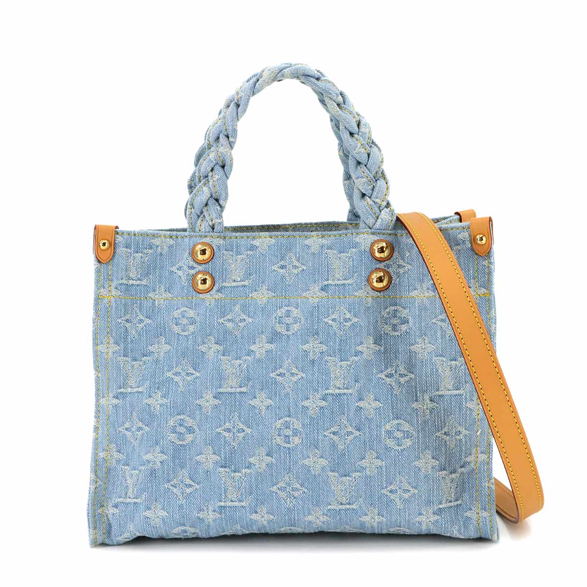 Monogram Denim Let Go Hand Shoulder Bag Sky Blue M24897