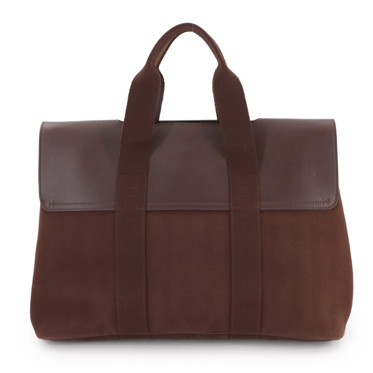 Valparaiso MM Hand Bag Toile chevrons Leather Havana Purse