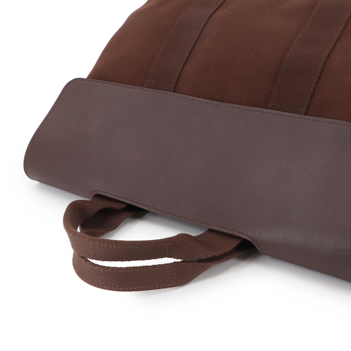 Valparaiso MM Hand Bag Toile chevrons Leather Havana Purse