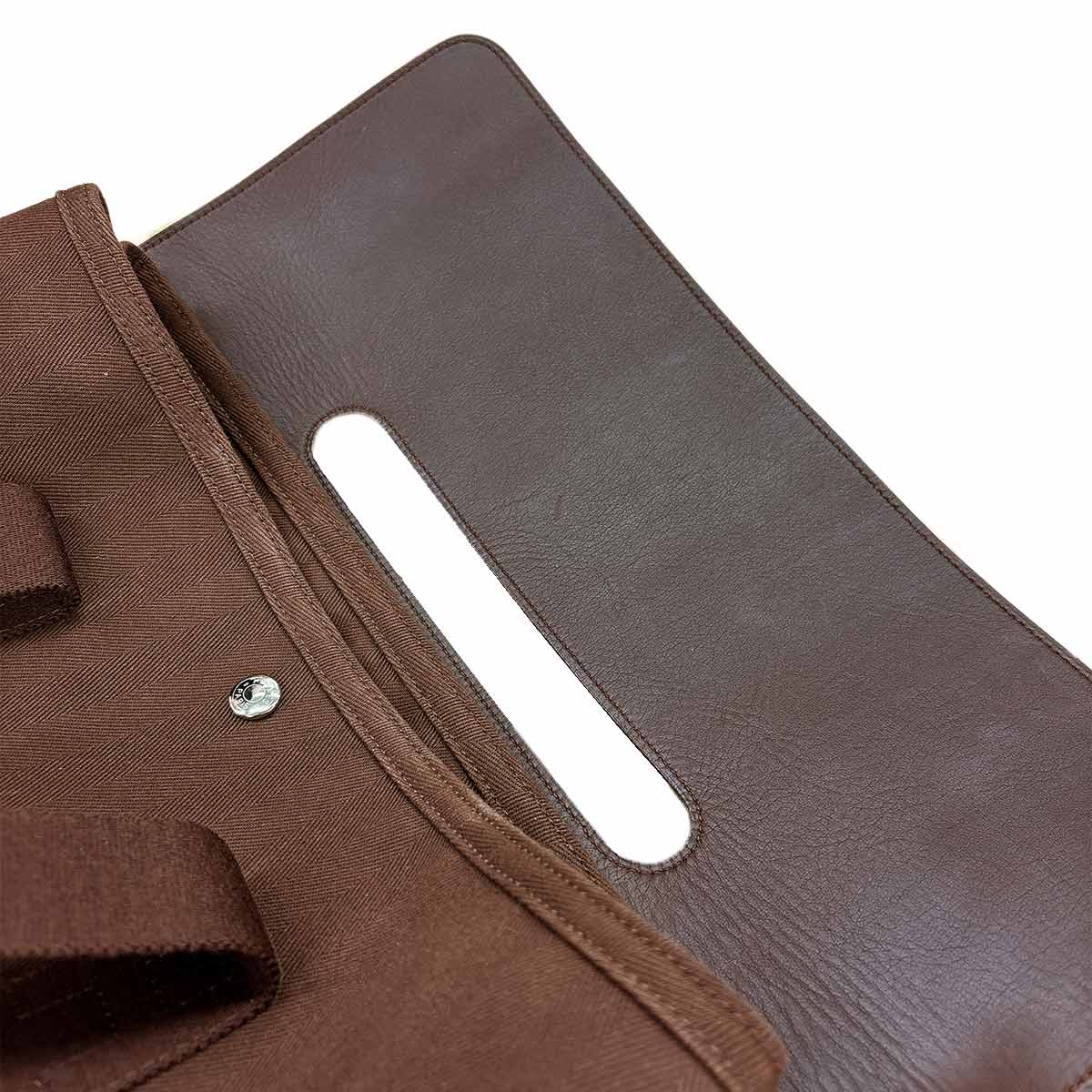 Valparaiso MM Hand Bag Toile chevrons Leather Havana Purse