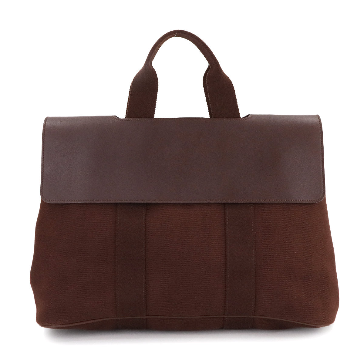 Valparaiso MM Hand Bag Toile chevrons Leather Havana Purse