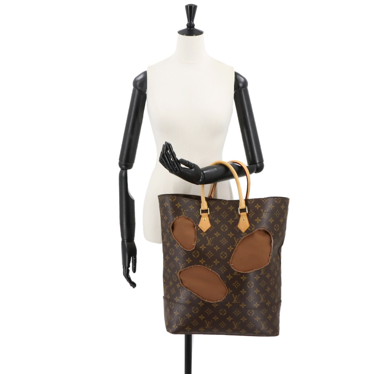 Monogram with Holes Tote Bag Rei Kawakubo Brown M40279