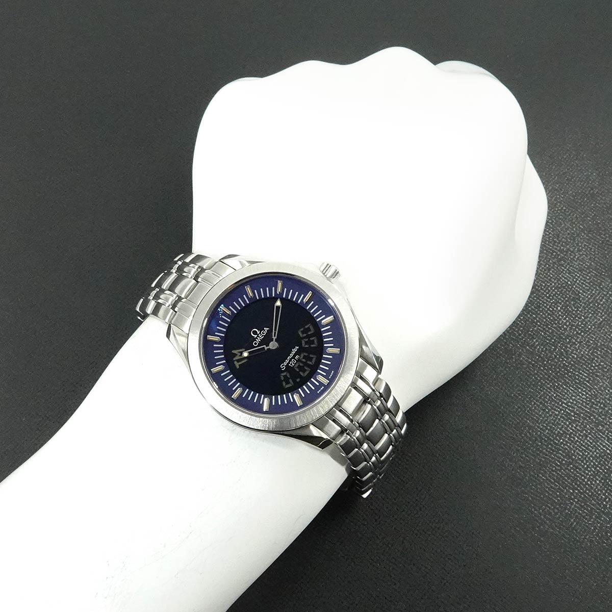 Seamaster 120 2521 81 Quartz Navy Dial Mens Wrist Watch