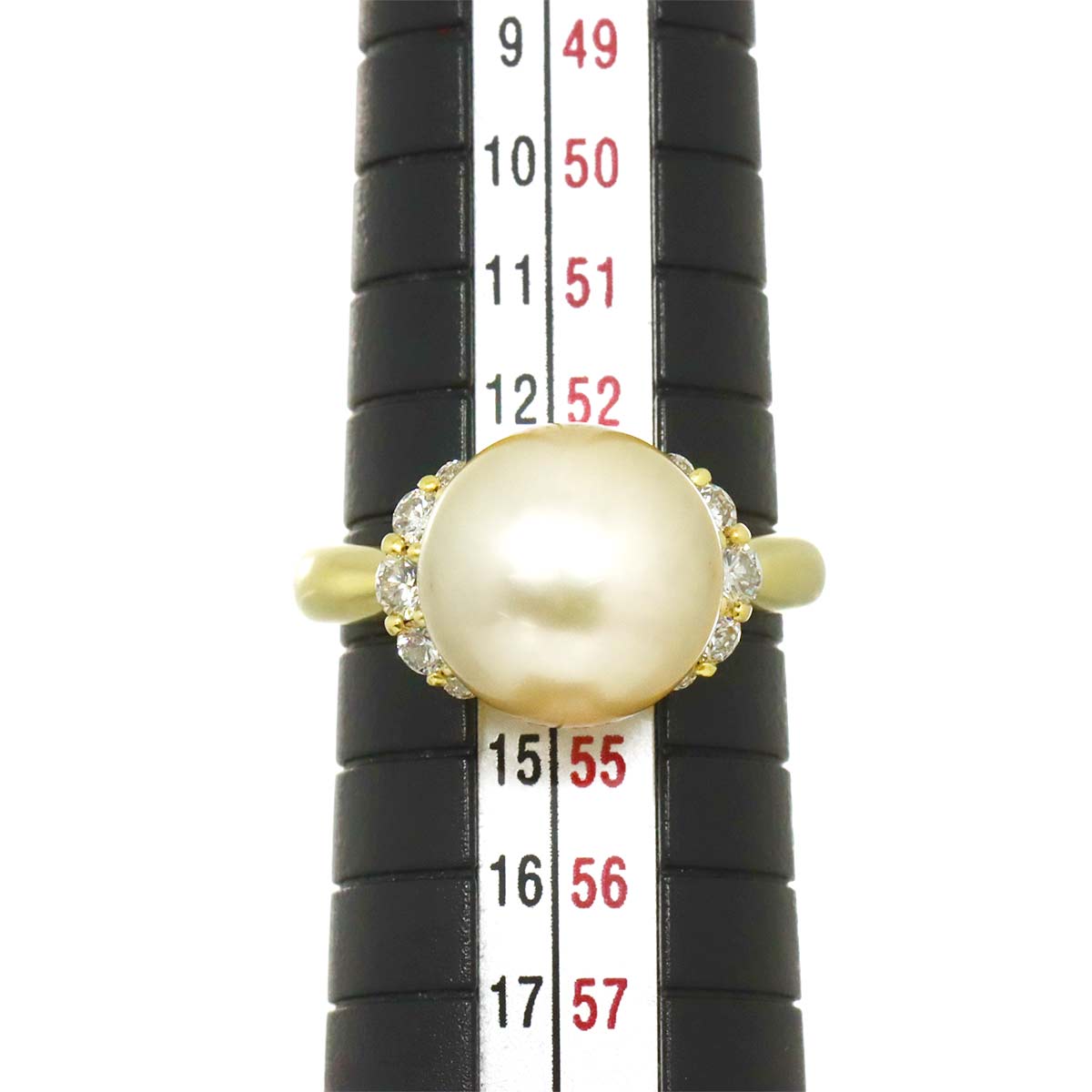 South Sea pearl 11.3mm Diamond 0.39ct Ring 18K K18 YG 750 6.25-6.5(US)