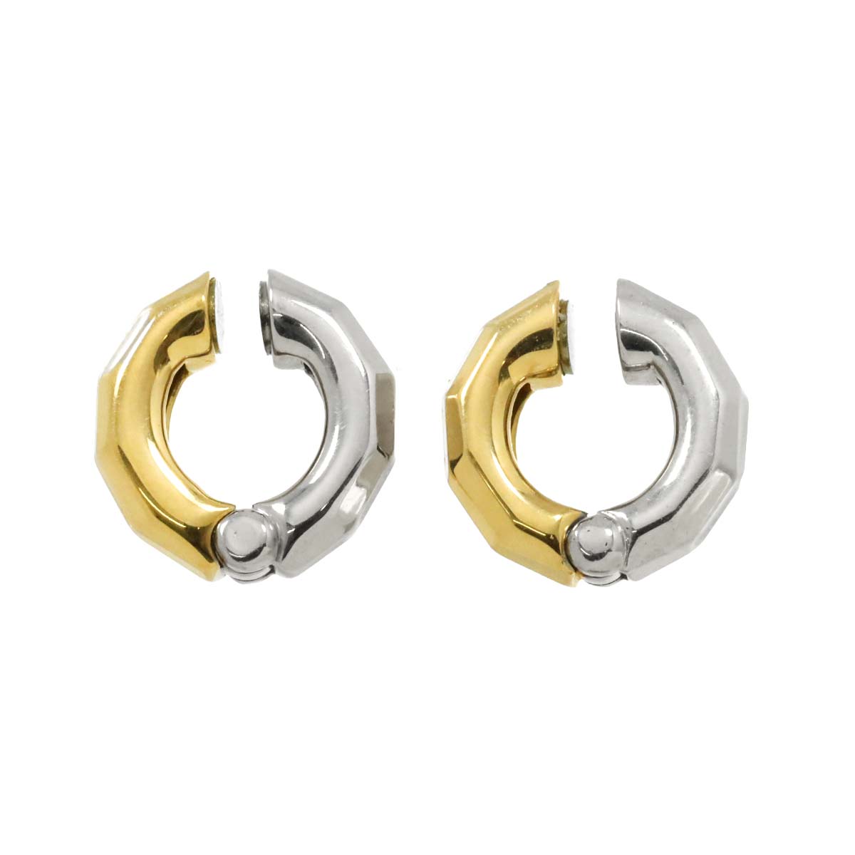 Earrings Clip-on 18K K18 YG WG 750