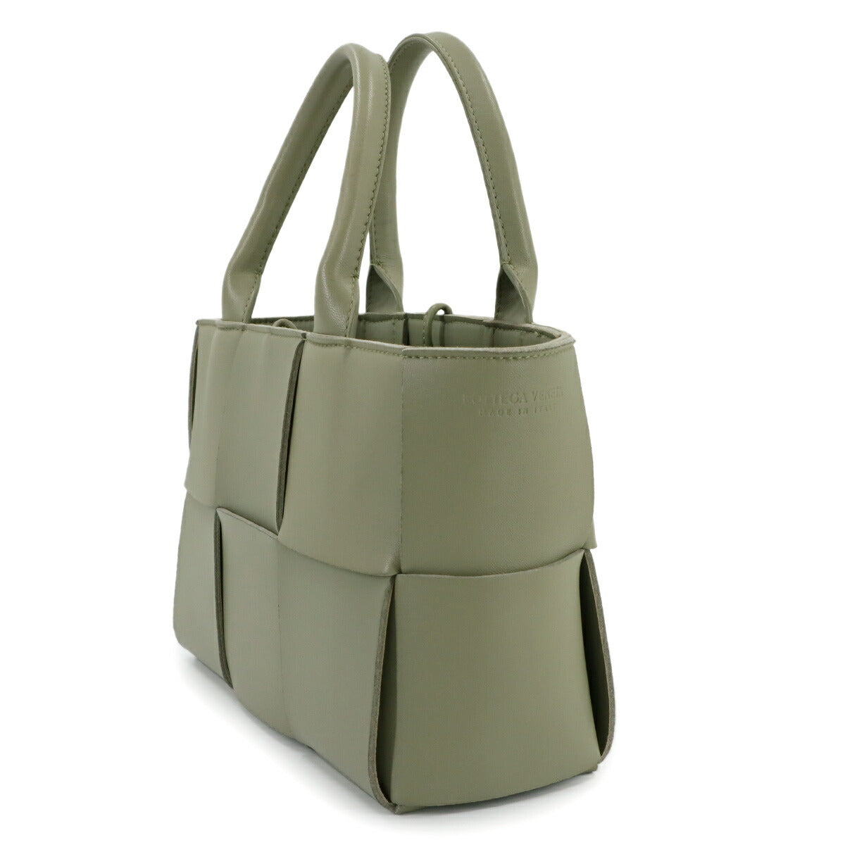 Intrecciato Mini Arco Hand Shoulder Bag Leather Green