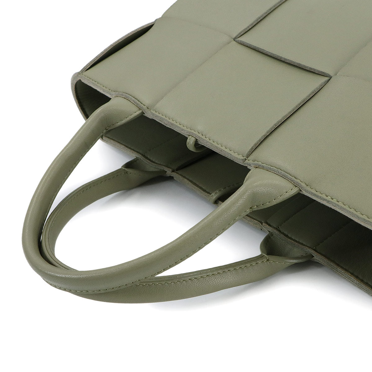 Intrecciato Mini Arco Hand Shoulder Bag Leather Green