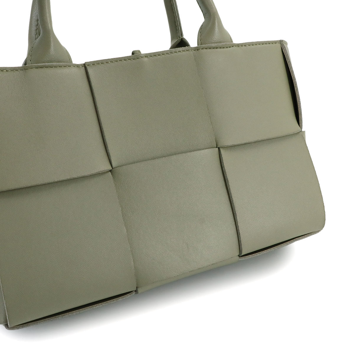 Intrecciato Mini Arco Hand Shoulder Bag Leather Green