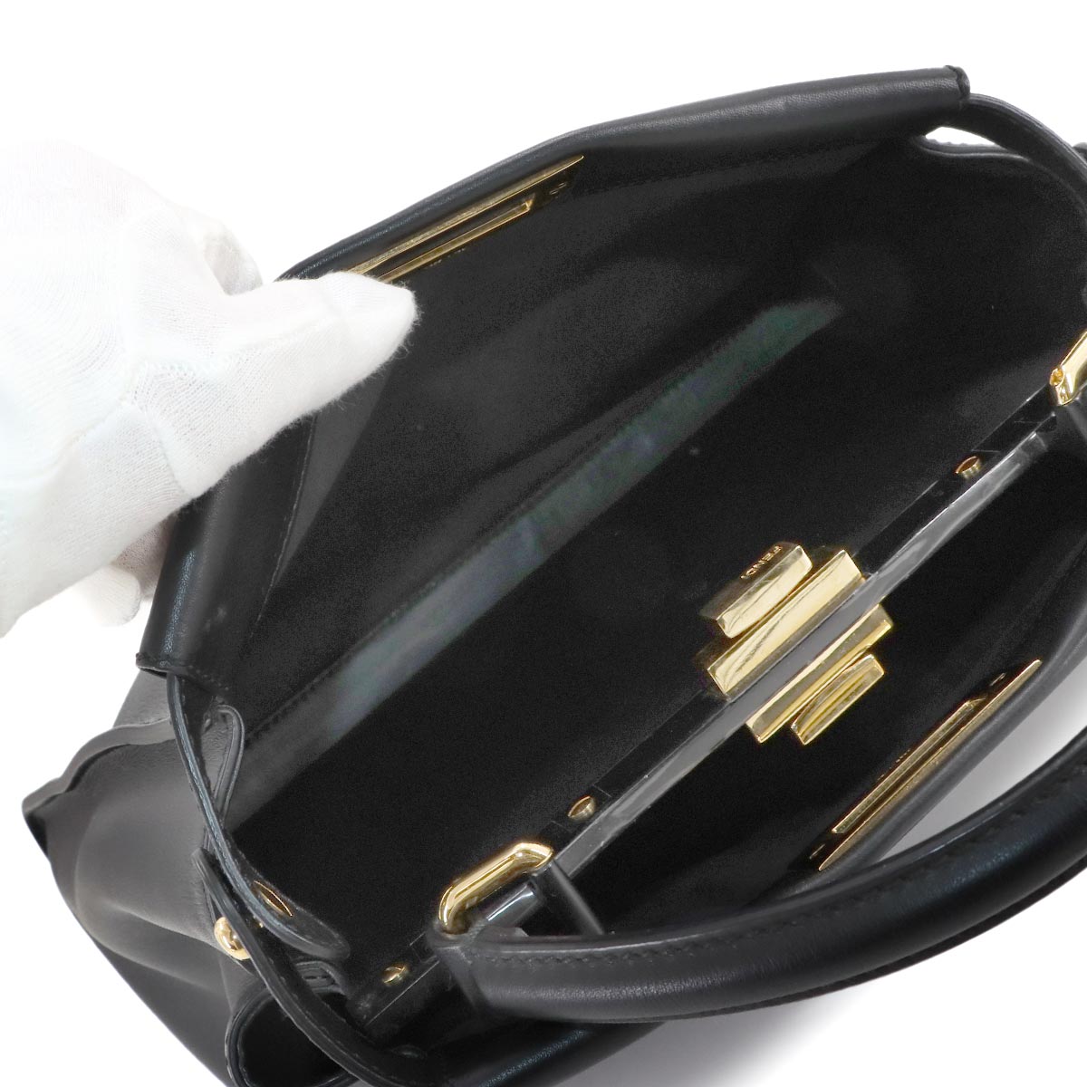 Peekaboo Regular Hand Shoulder Bag Leather Nero 8BN290