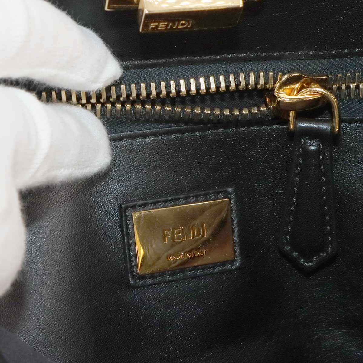 Peekaboo Regular Hand Shoulder Bag Leather Nero 8BN290