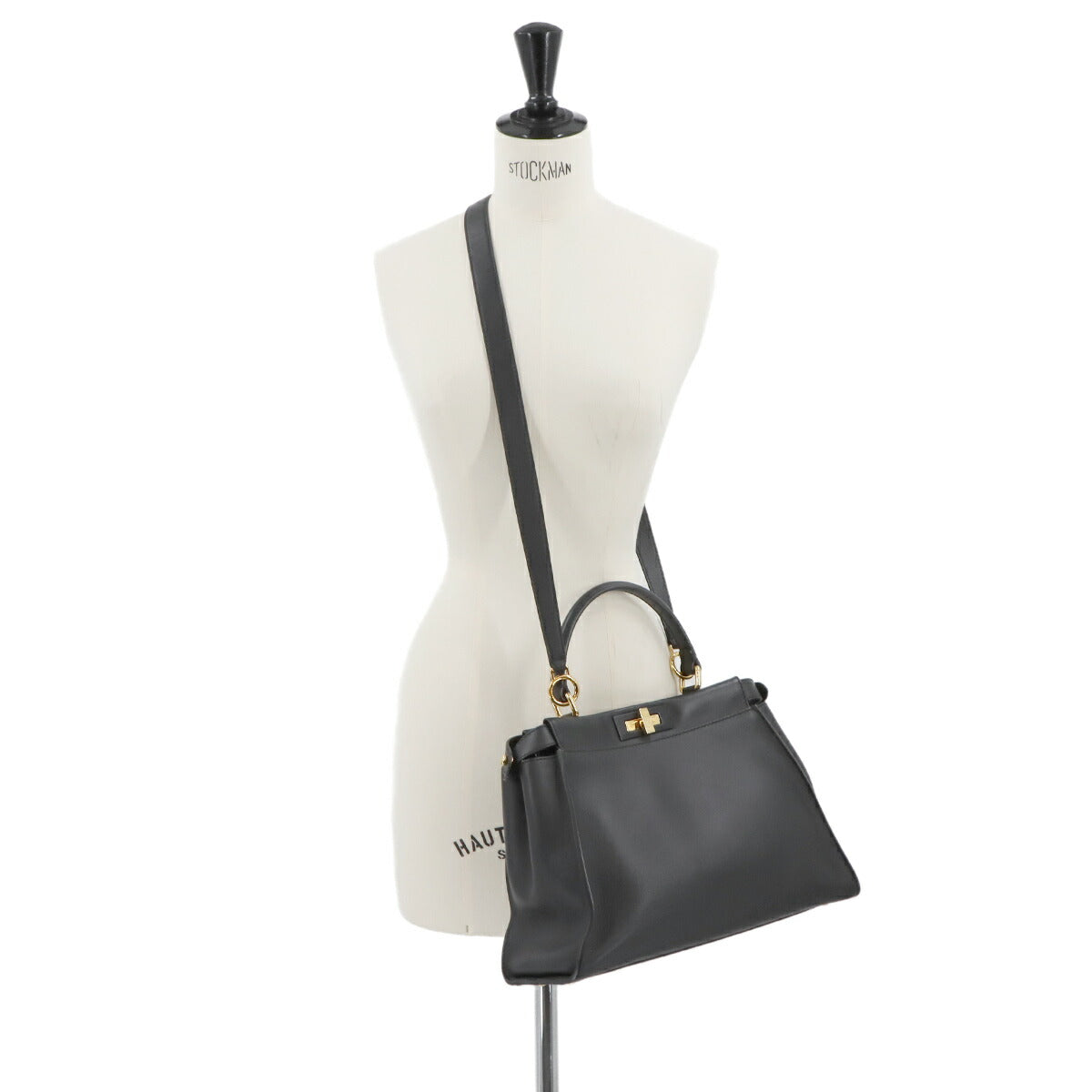 Peekaboo Regular Hand Shoulder Bag Leather Nero 8BN290