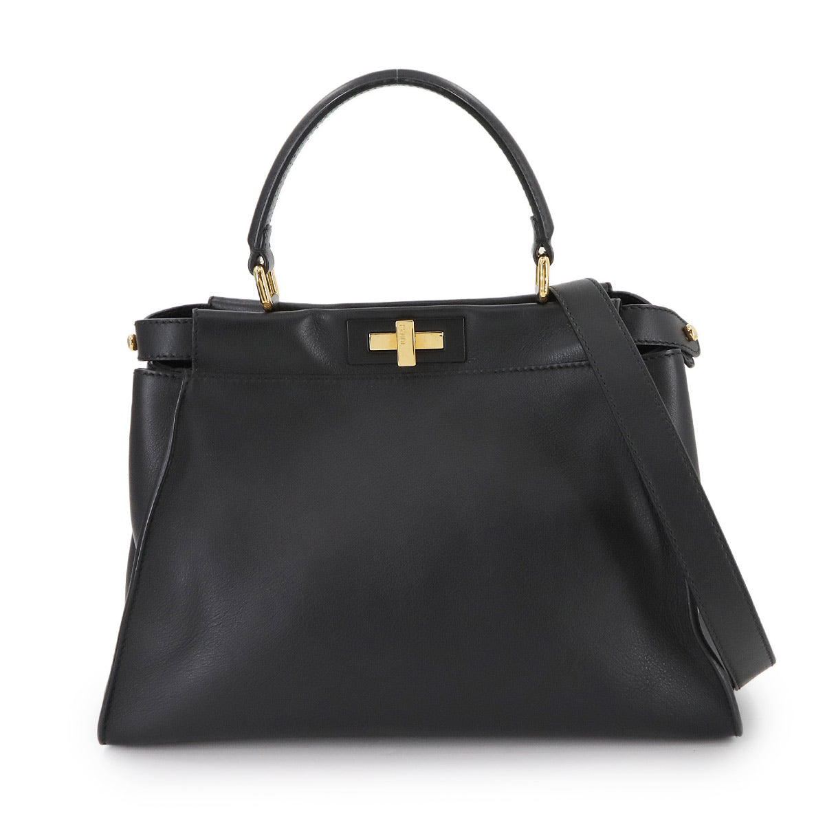 Peekaboo Regular Hand Shoulder Bag Leather Nero 8BN290