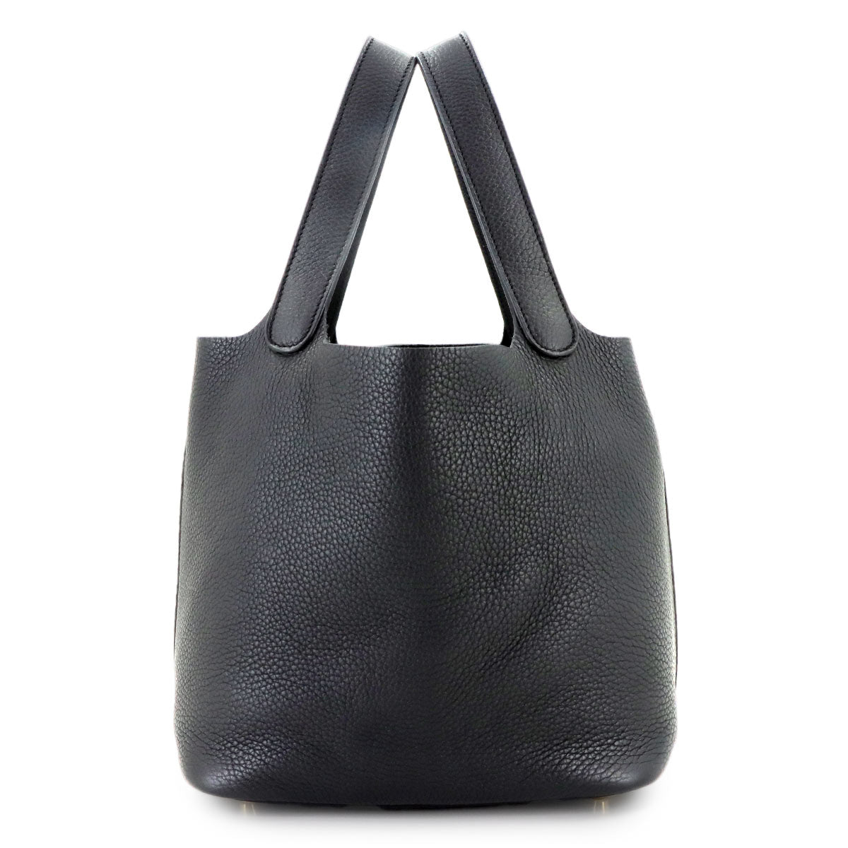 Picotin Lock MM Hand Bag Taurillon Clemence Black Purse