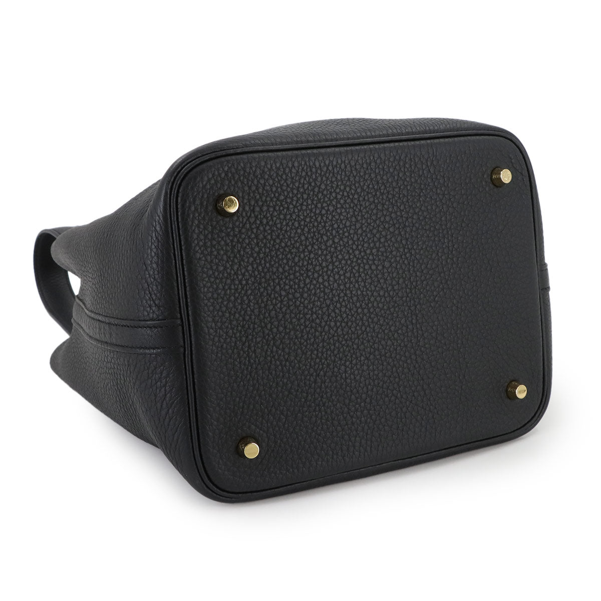 Picotin Lock MM Hand Bag Taurillon Clemence Black Purse