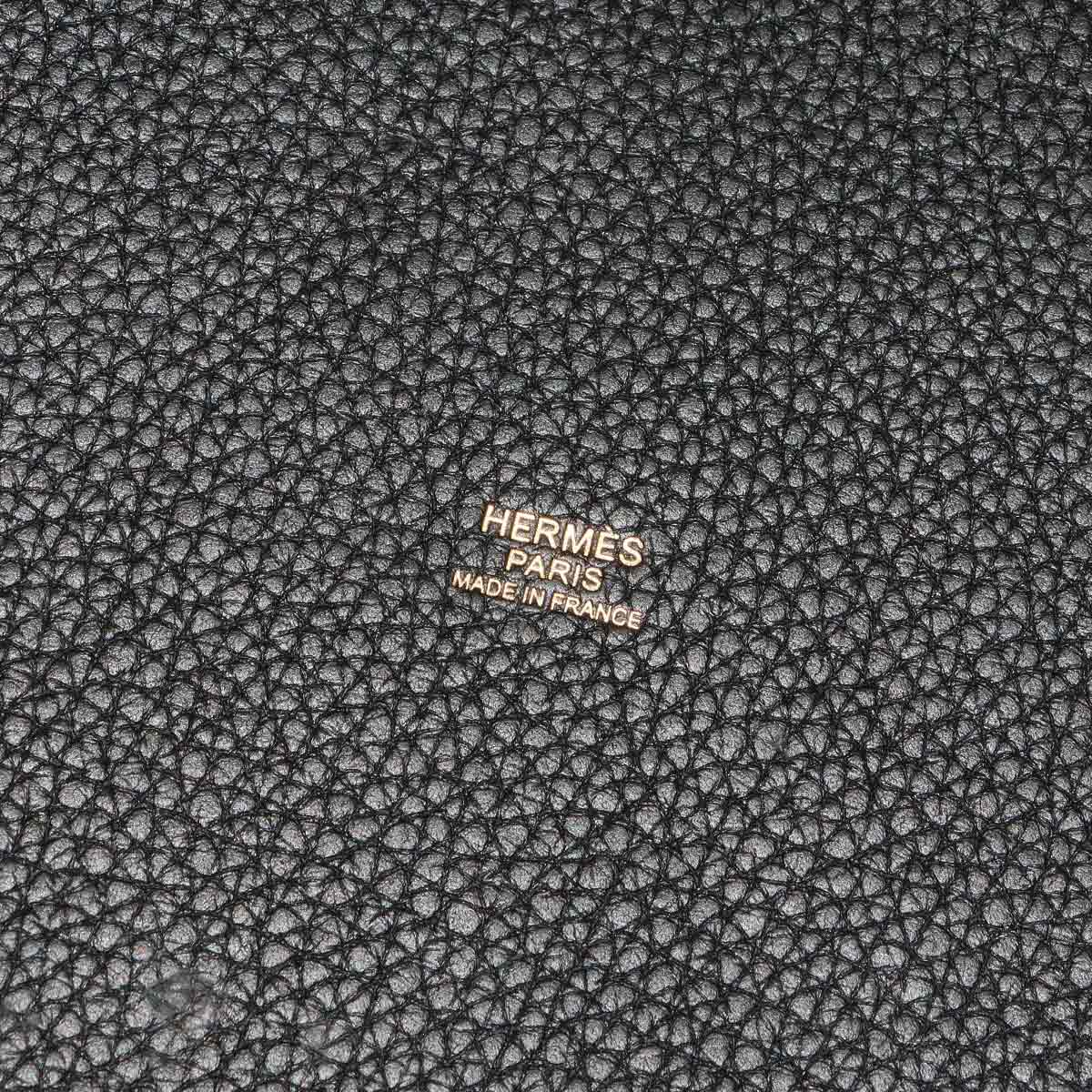 Picotin Lock MM Hand Bag Taurillon Clemence Black Purse