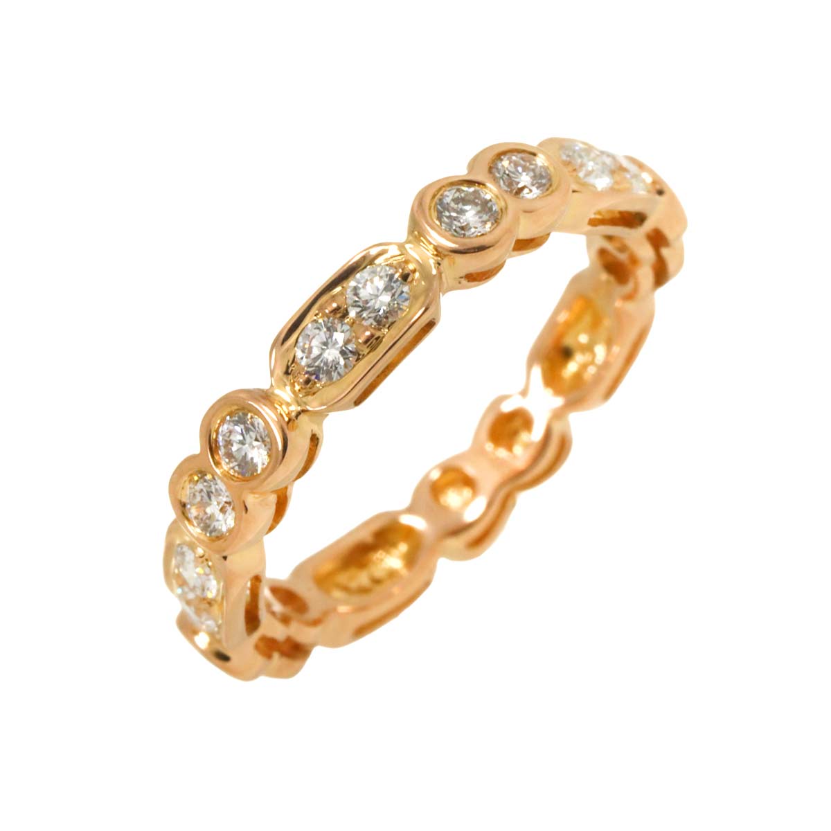 Diamond 0.40ct Ring 18K PG Pink Gold 750 Size6.25-6.5(US)