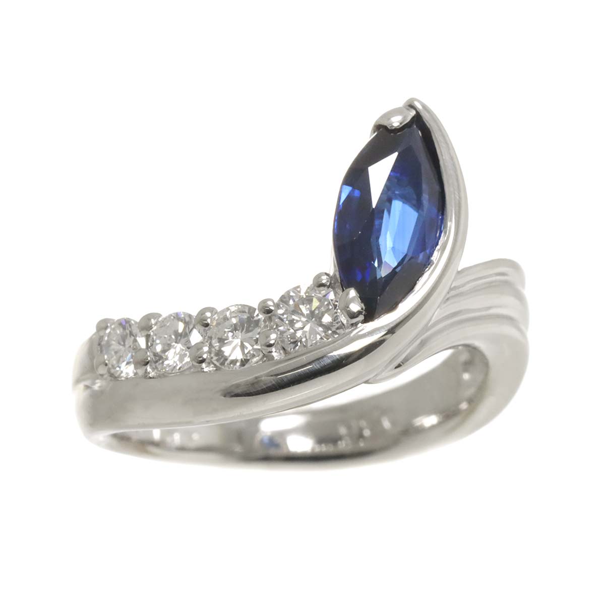 Sapphire 1.07ct Diamond 0.36ct Ring Pt Platinum size4.5-4.75(US)