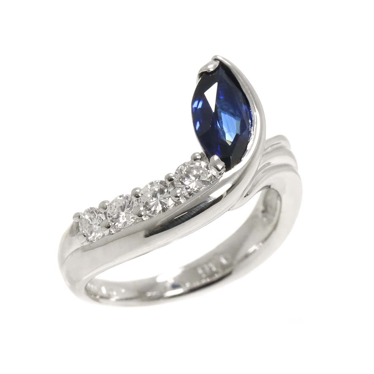 Sapphire 1.07ct Diamond 0.36ct Ring Pt Platinum size4.5-4.75(US)
