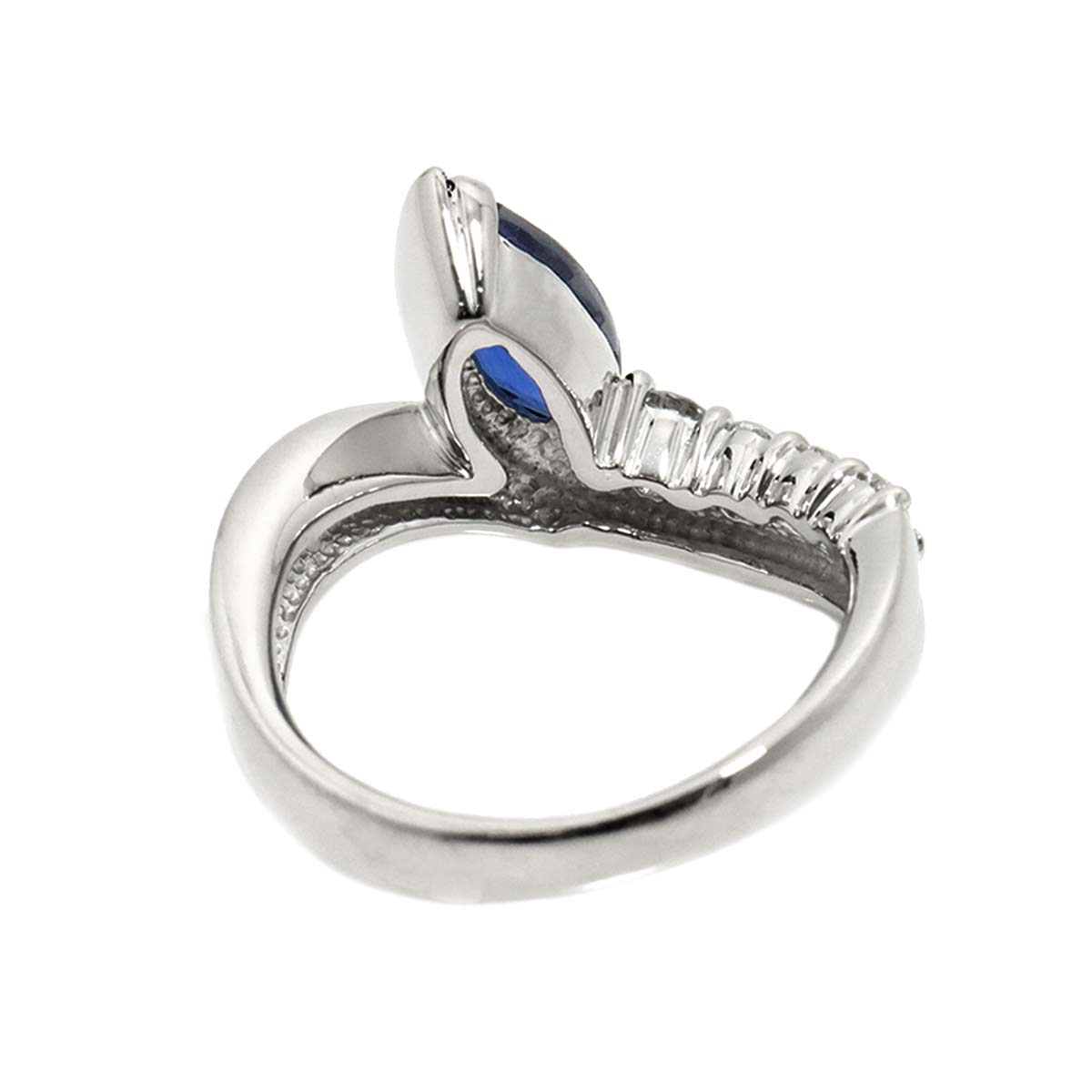 Sapphire 1.07ct Diamond 0.36ct Ring Pt Platinum size4.5-4.75(US)