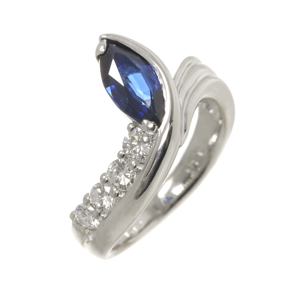 Sapphire 1.07ct Diamond 0.36ct Ring Pt Platinum size4.5-4.75(US)