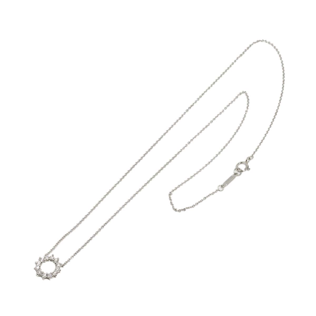 Open Circle Mini Diamond Necklace Pt Platinum