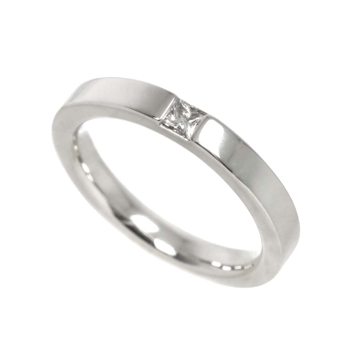 Princess Diamond Ring Pt Platinum size4.5(US)