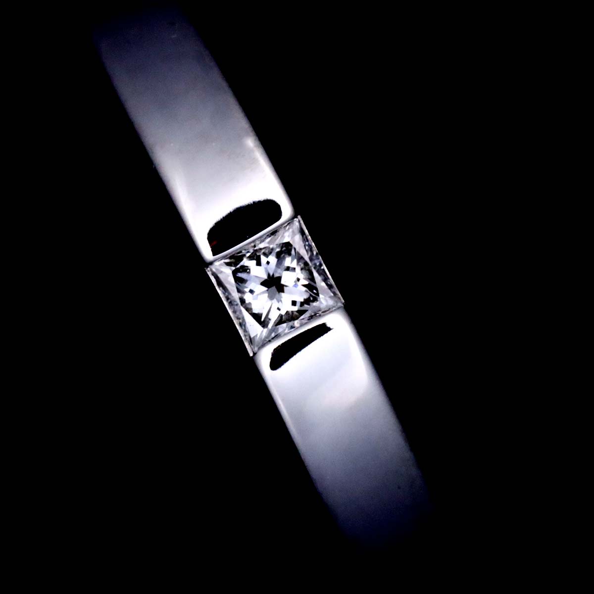 Princess Diamond Ring Pt Platinum size4.5(US)