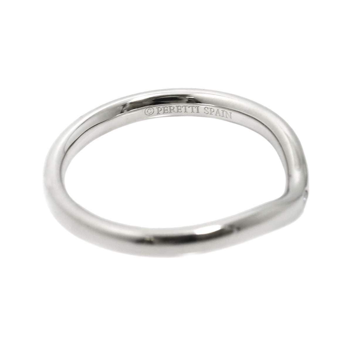 Curved Band Diamond Ring Platinum size4.75-5(US)