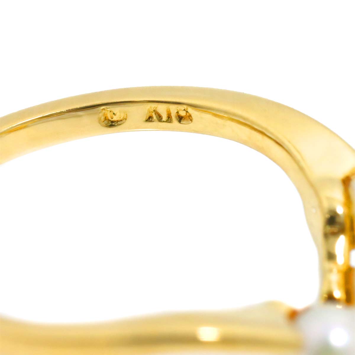 Baby Pearl 3.6mm Ring 18K YG 750 size5.5-5.75(US)