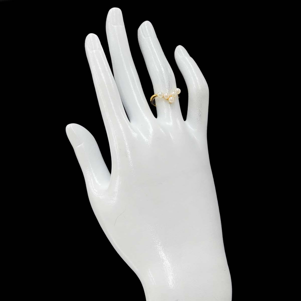Baby Pearl 3.6mm Ring 18K YG 750 size5.5-5.75(US)