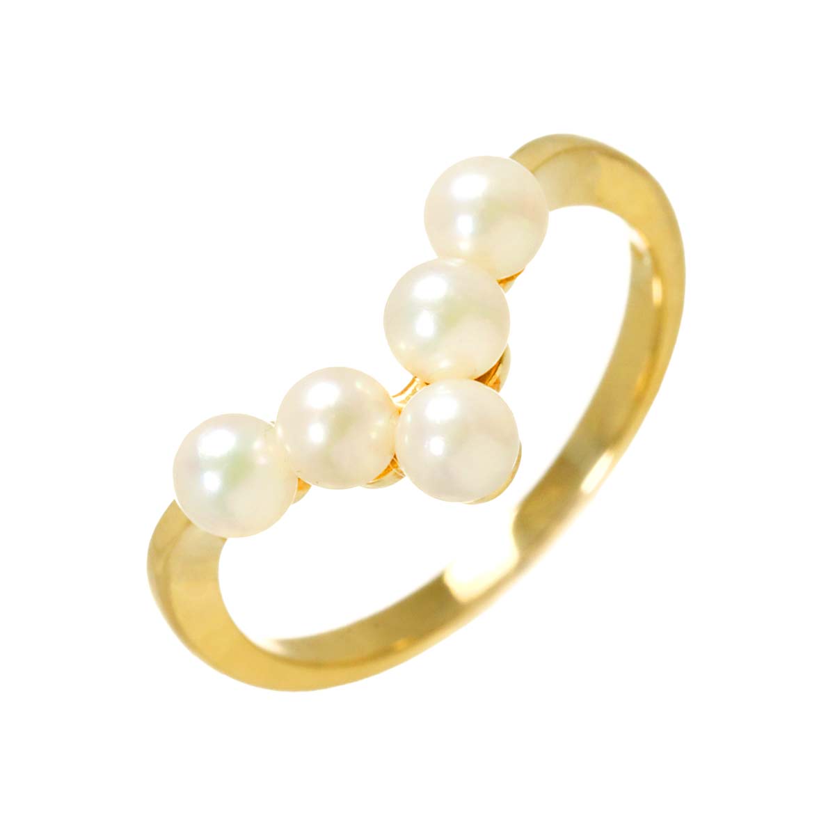Baby Pearl 3.6mm Ring 18K YG 750 size5.5-5.75(US)