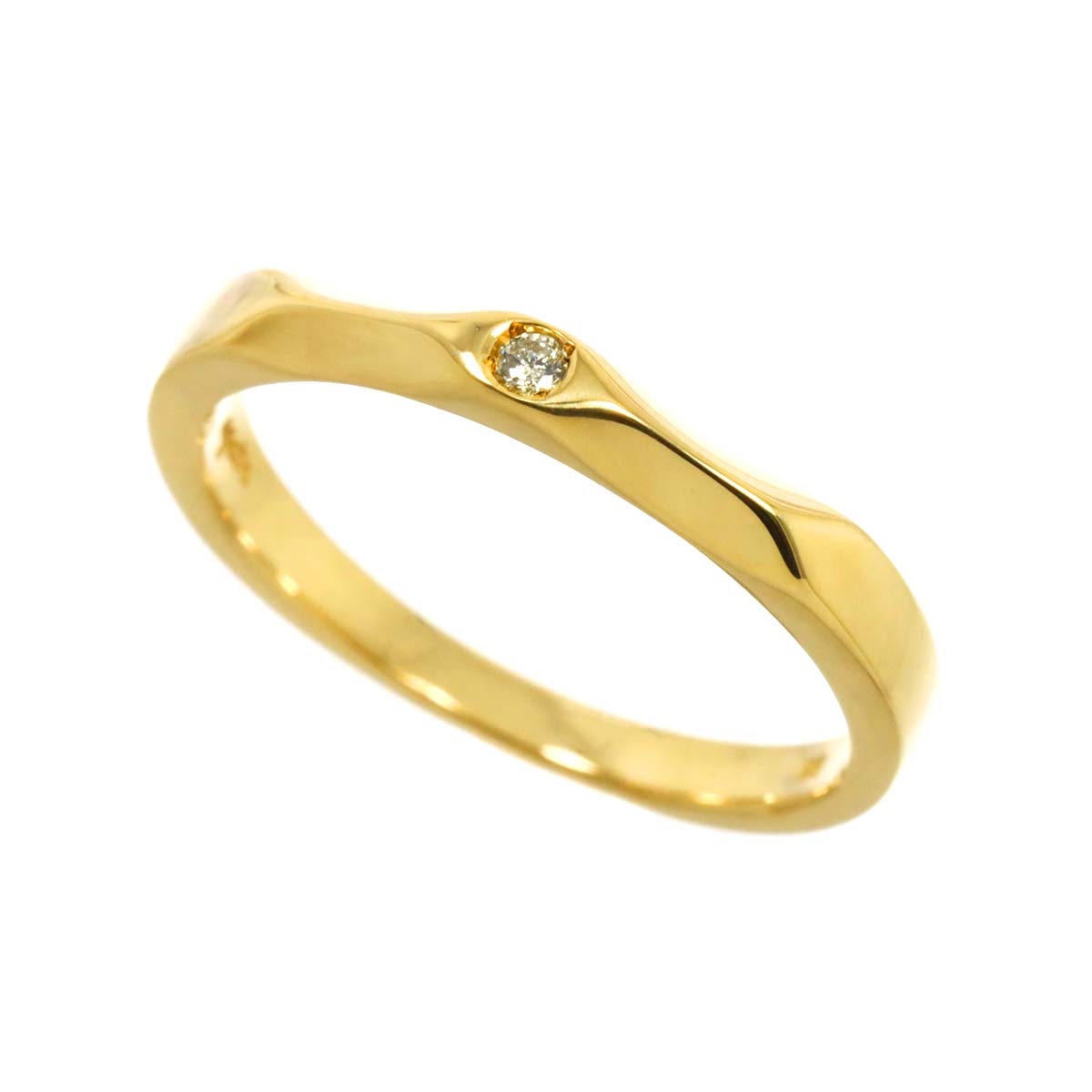 Diamond 0.02ct Ring 18K YG 750 Size5.5-5.75(US)