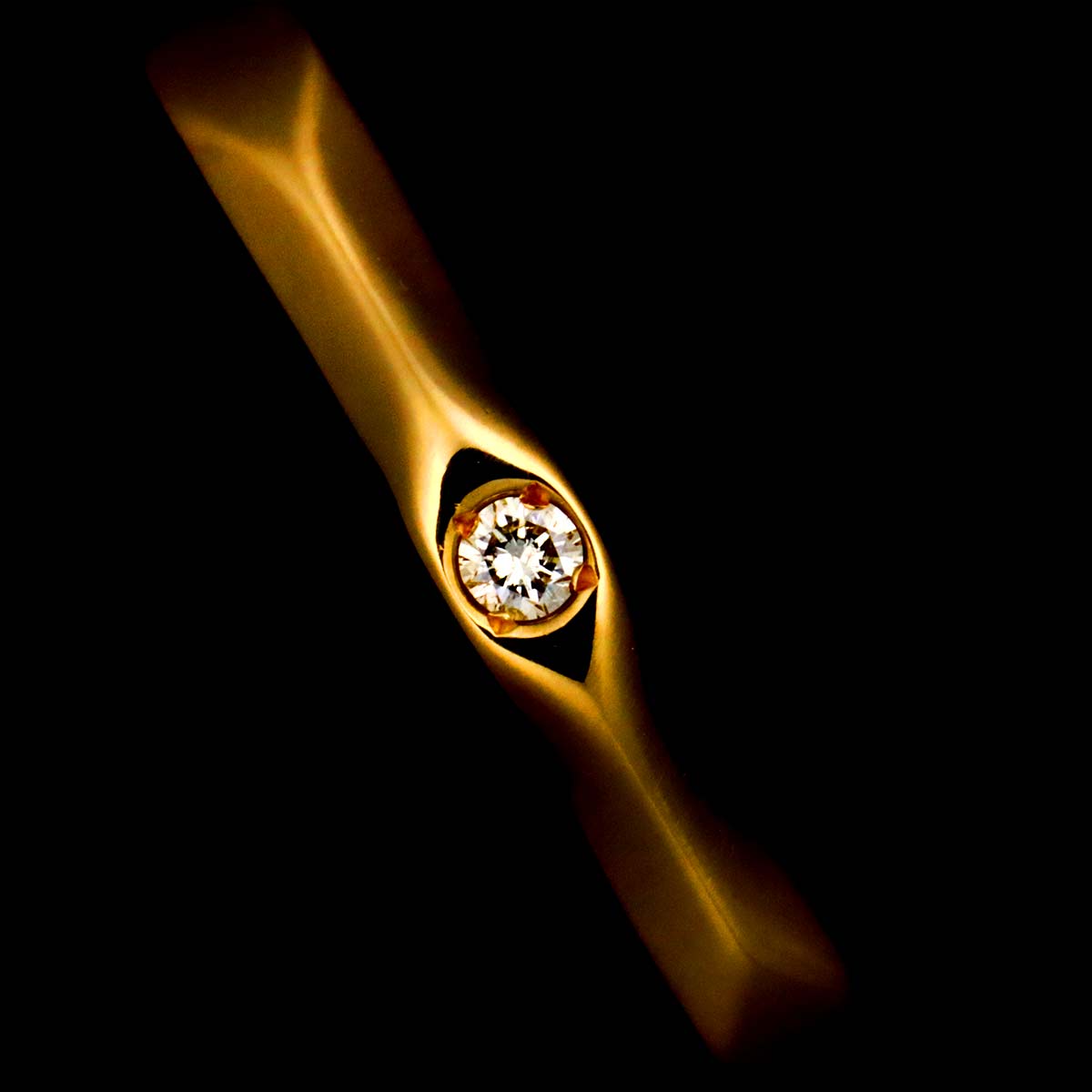 Diamond 0.02ct Ring 18K YG 750 Size5.5-5.75(US)