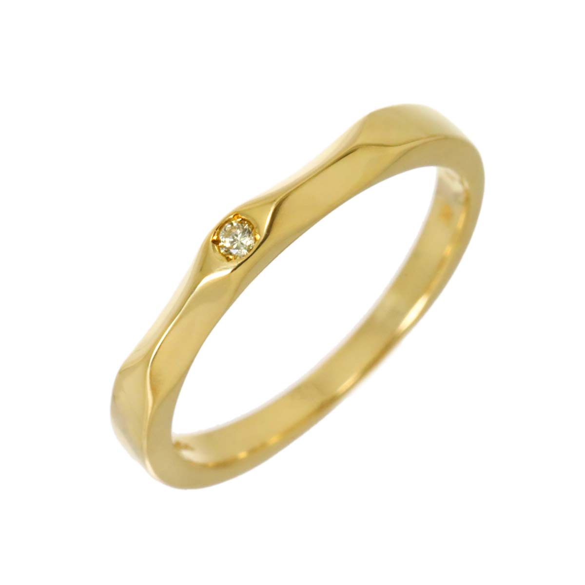 Diamond 0.02ct Ring 18K YG 750 Size5.5-5.75(US)