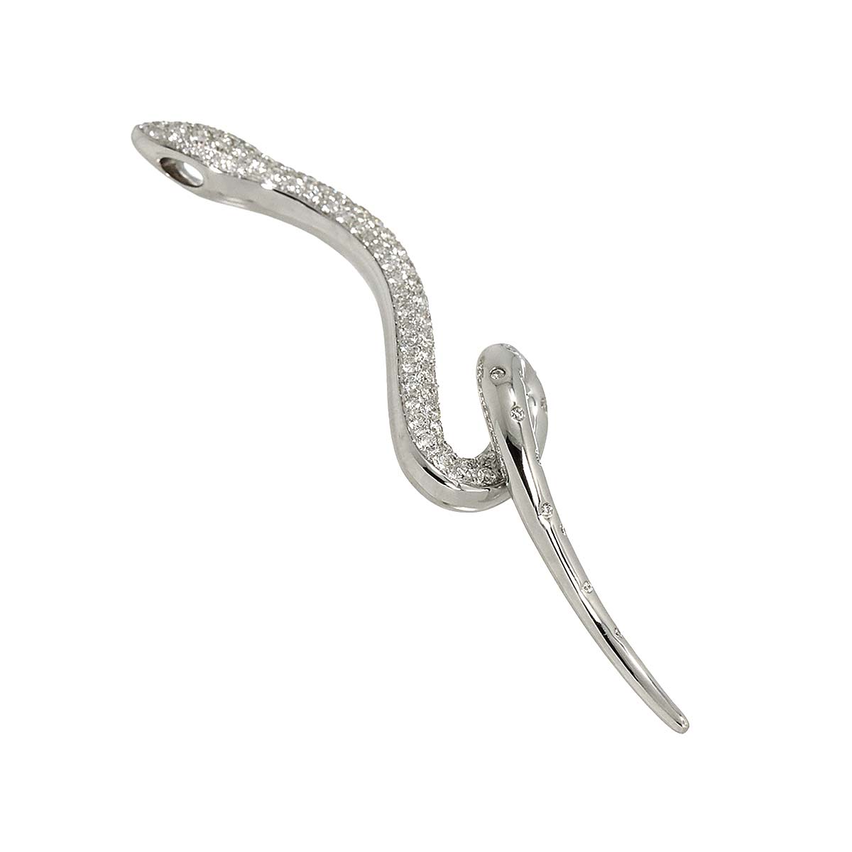 Diamond 1.04ct Pendant Top 18K K18 WG White Gold 750