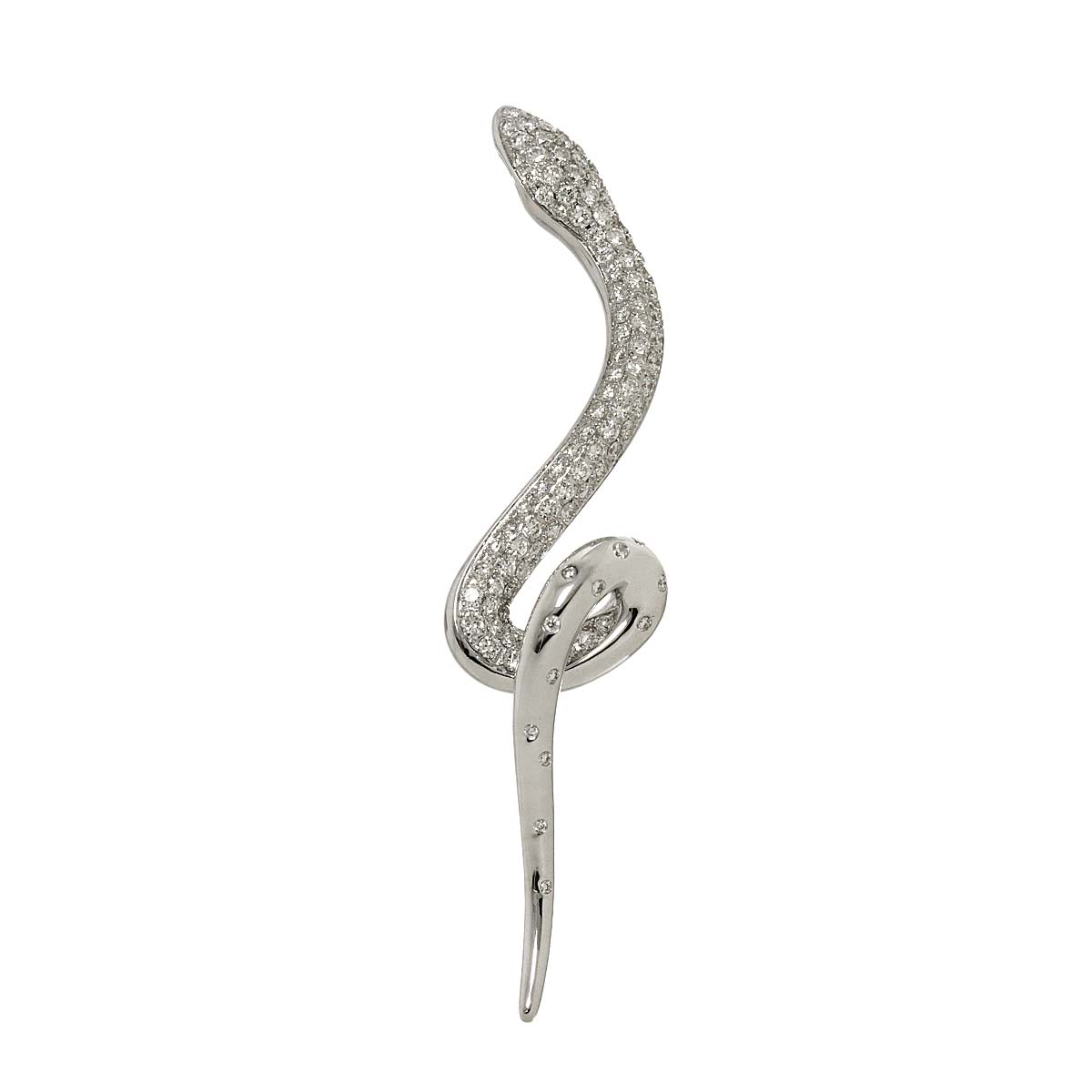 Diamond 1.04ct Pendant Top 18K K18 WG White Gold 750