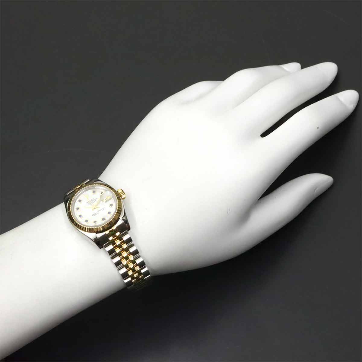 Datejust 179173NGS Serial F 750 YG 10P Sapphire White shell