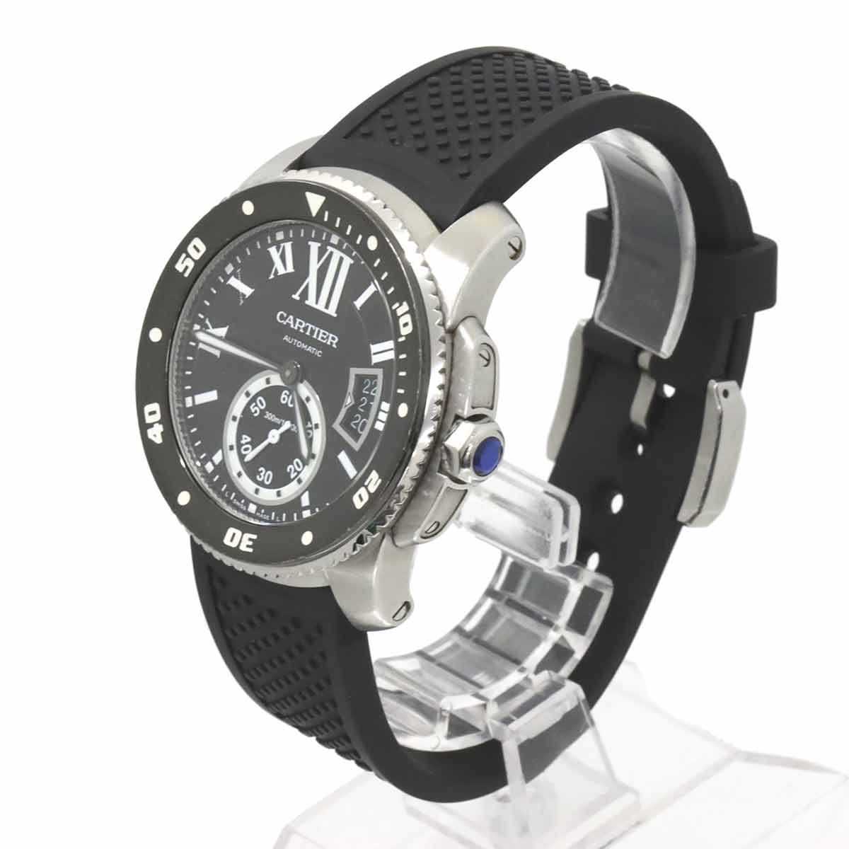 Calibre de Cartier Diver W7100056 Date Black Dial Mens Watch