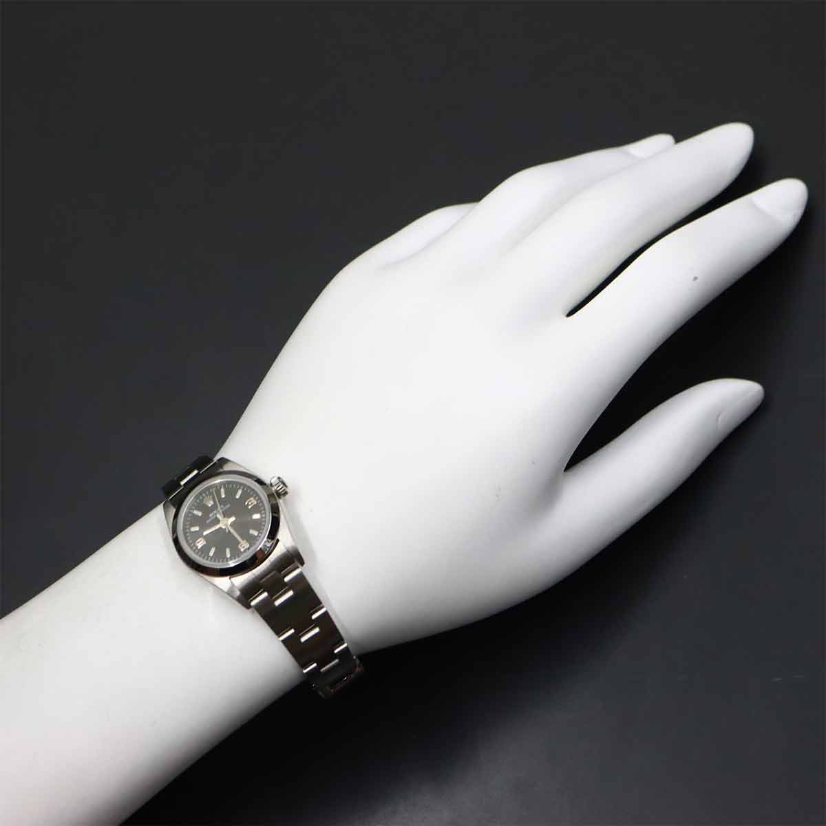 Oyster Perpetual 76080 Serial D Automatic Black Dial Ladies