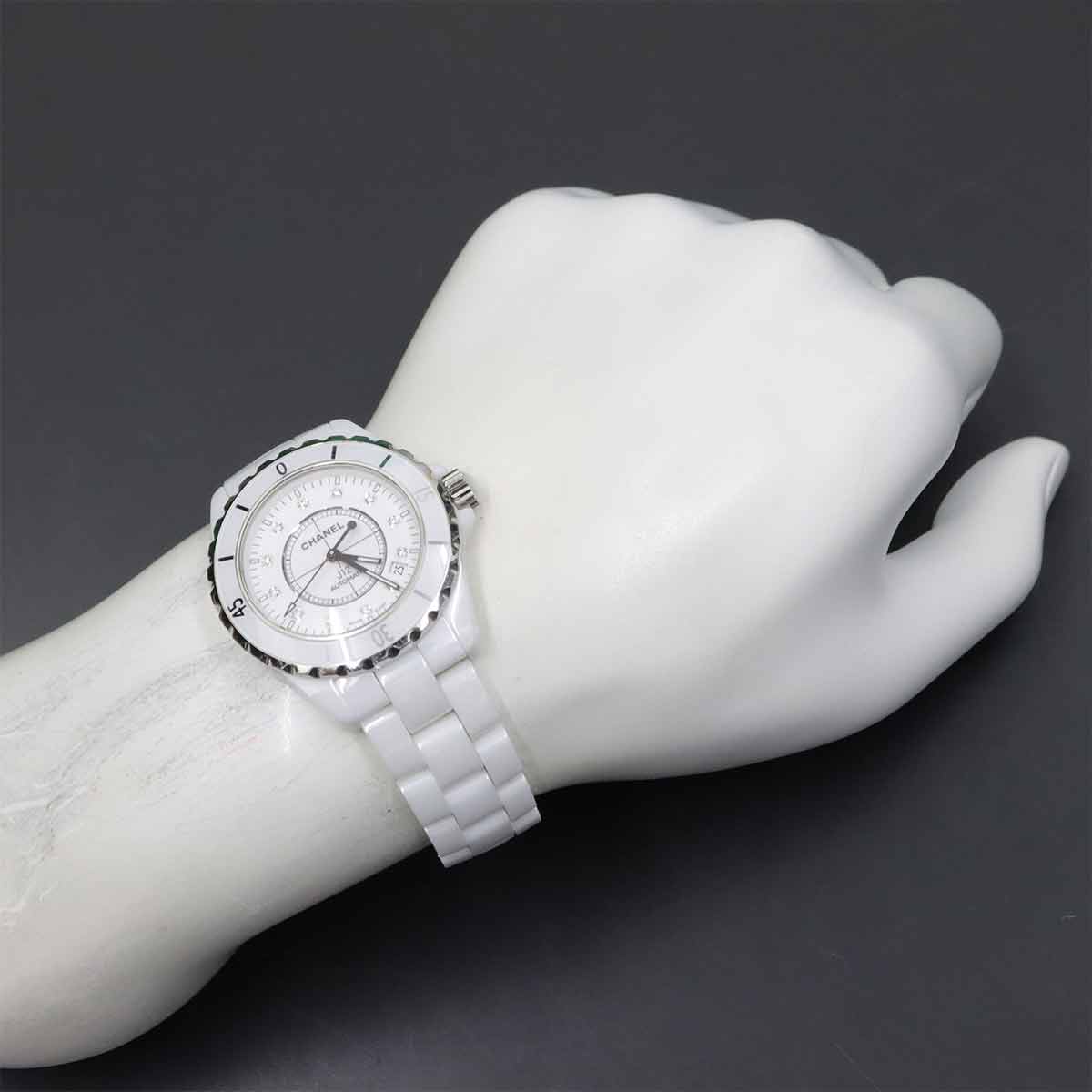 J12 38mm H1629 12P Diamond Automatic White Dial Mens Watch