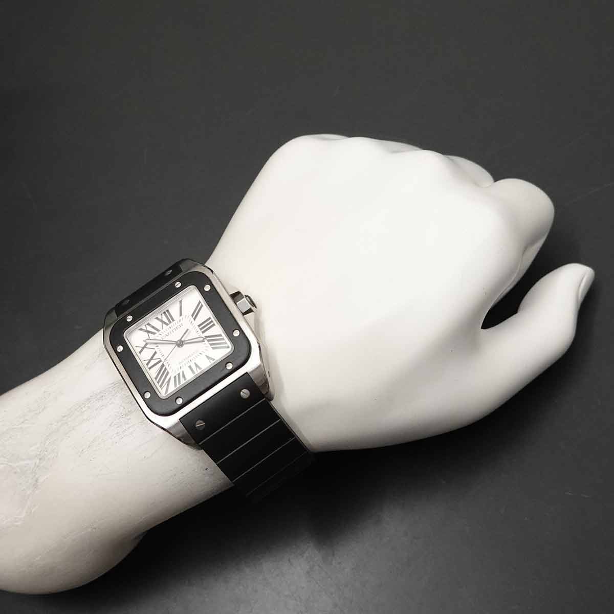 Santos100 W20121U2 Automatic Silver Dial Mens Watch