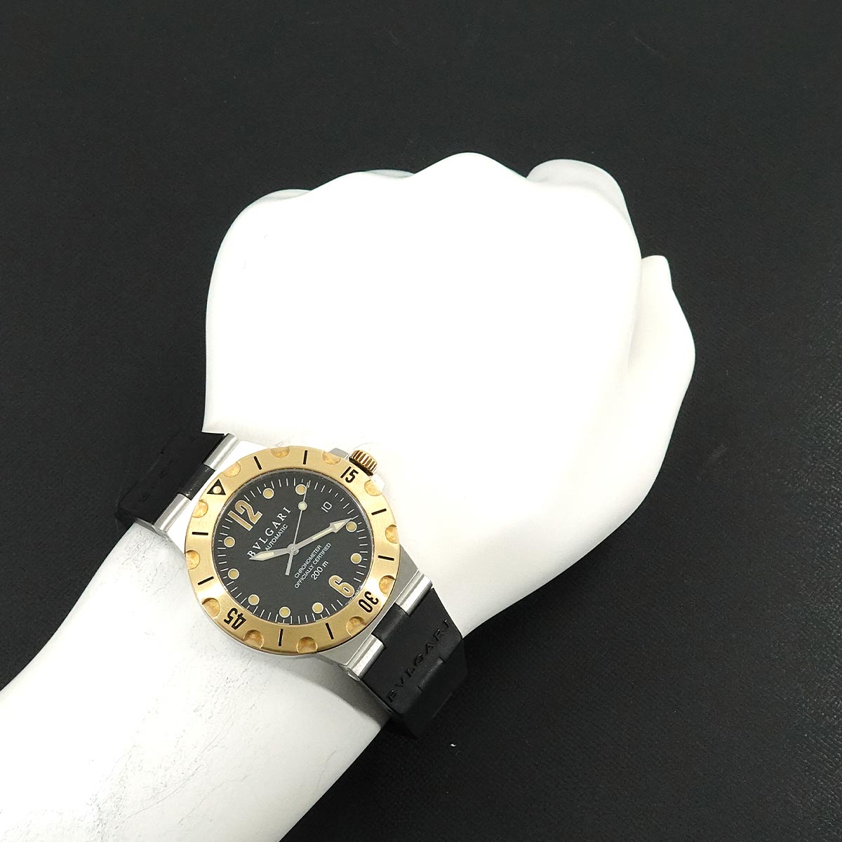 Diagono Scuba SD38SG 750 YG Automatic Date Black Dial Mens