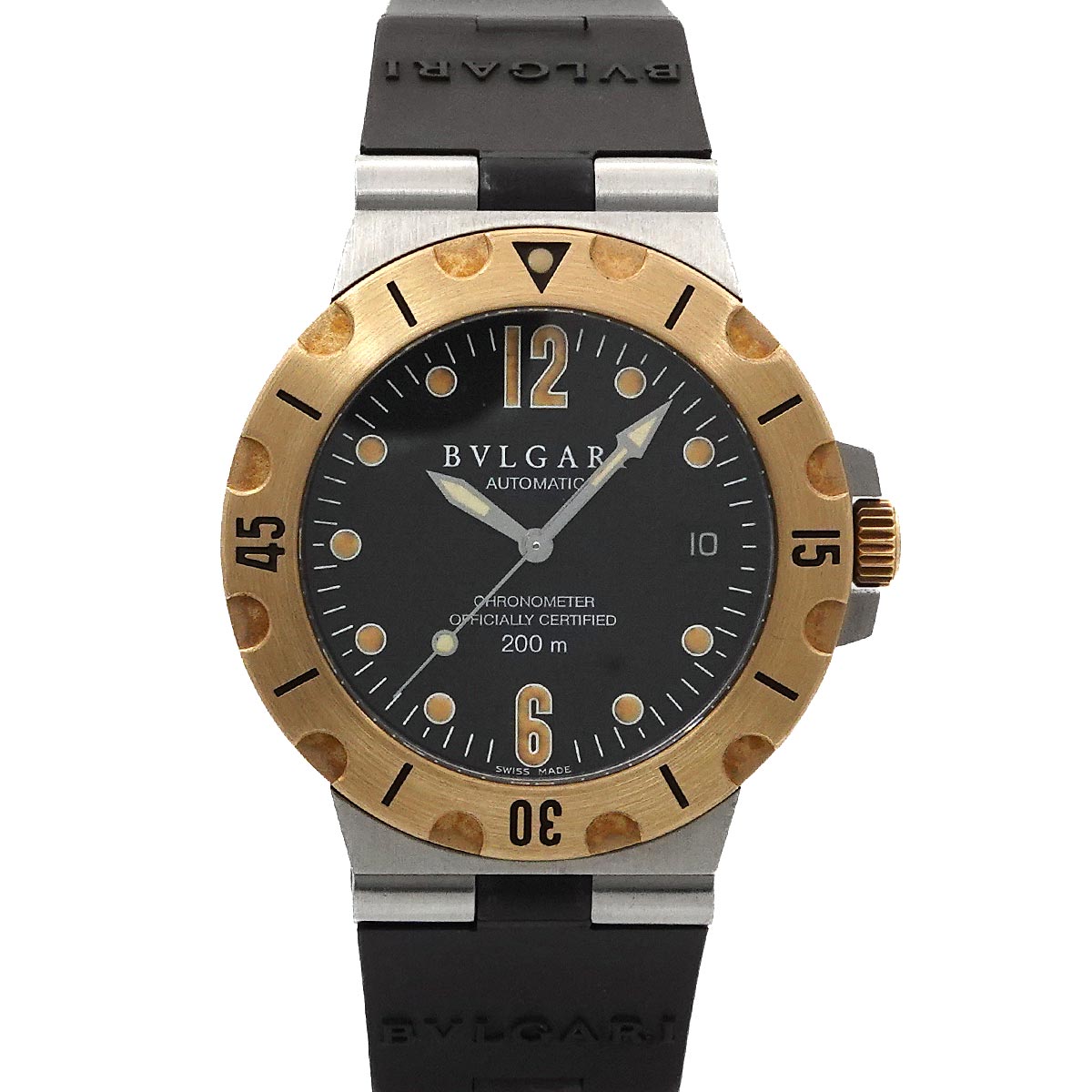 Diagono Scuba SD38SG 750 YG Automatic Date Black Dial Mens