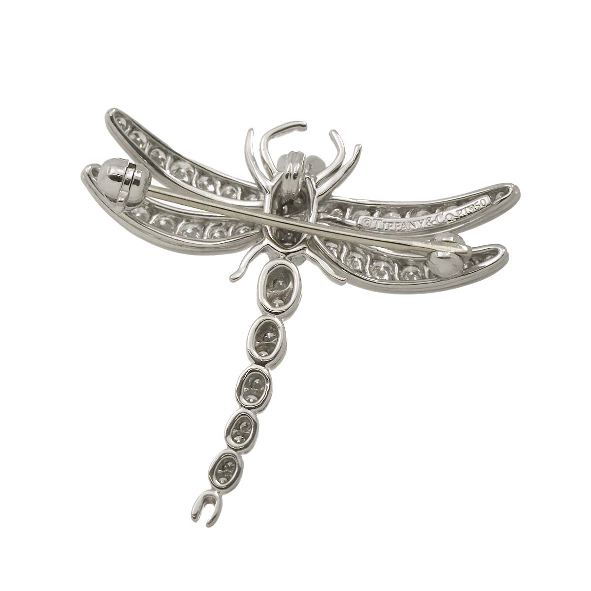 Dragonfly Diamond Sapphire Brooch Pt Platinum