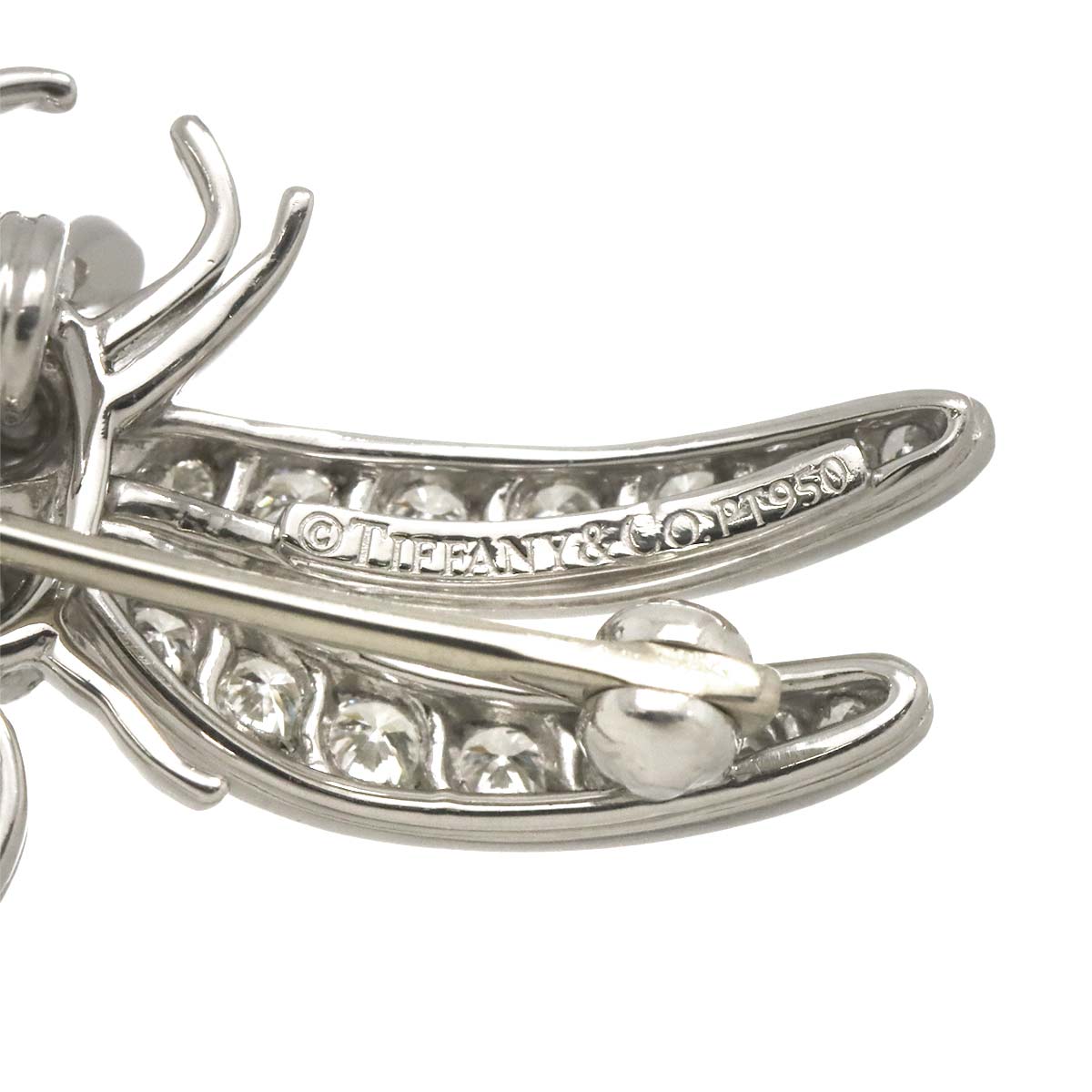 Dragonfly Diamond Sapphire Brooch Pt Platinum
