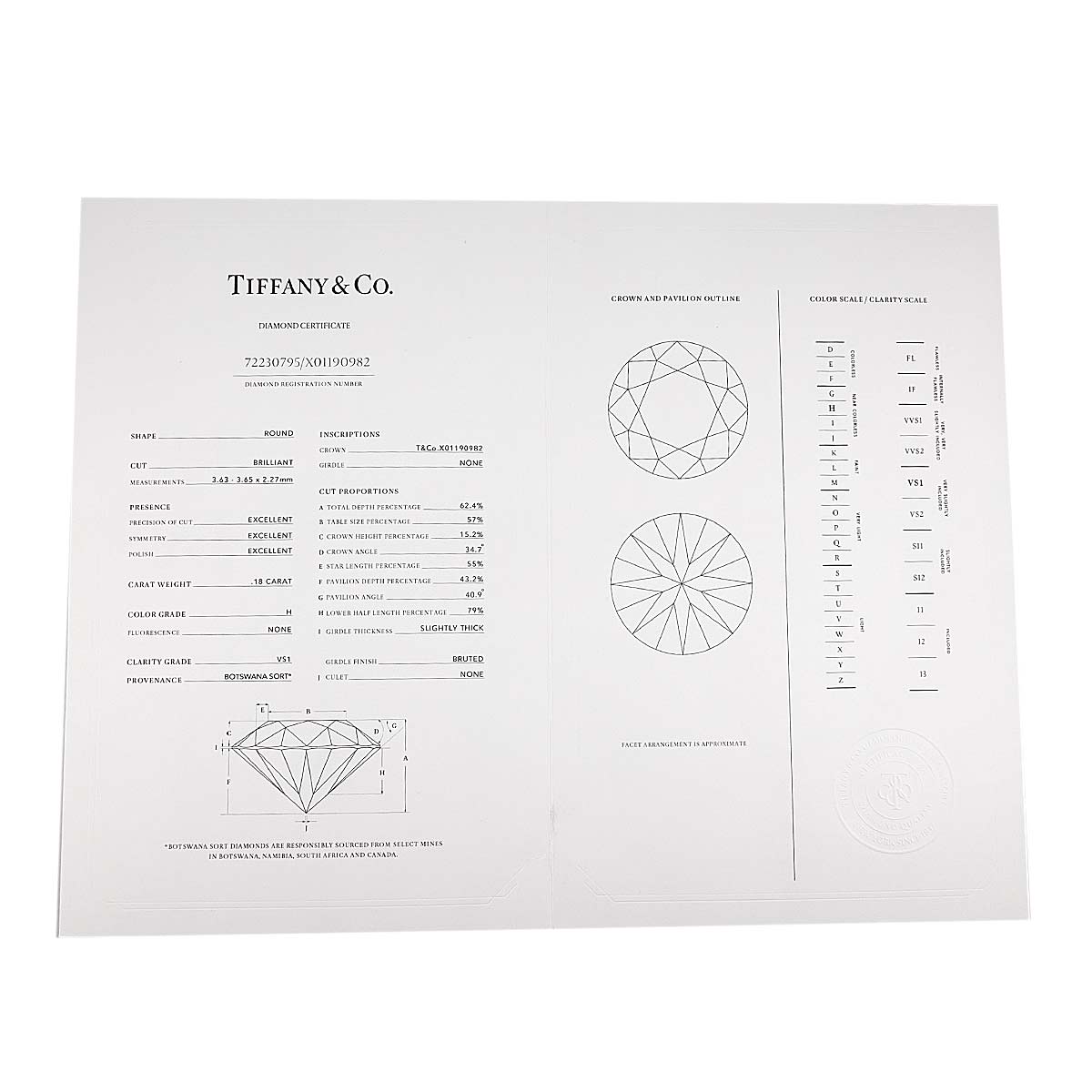 Diamond 0.18ctx2 H/VS1/3EX Earrings Pierced Pt