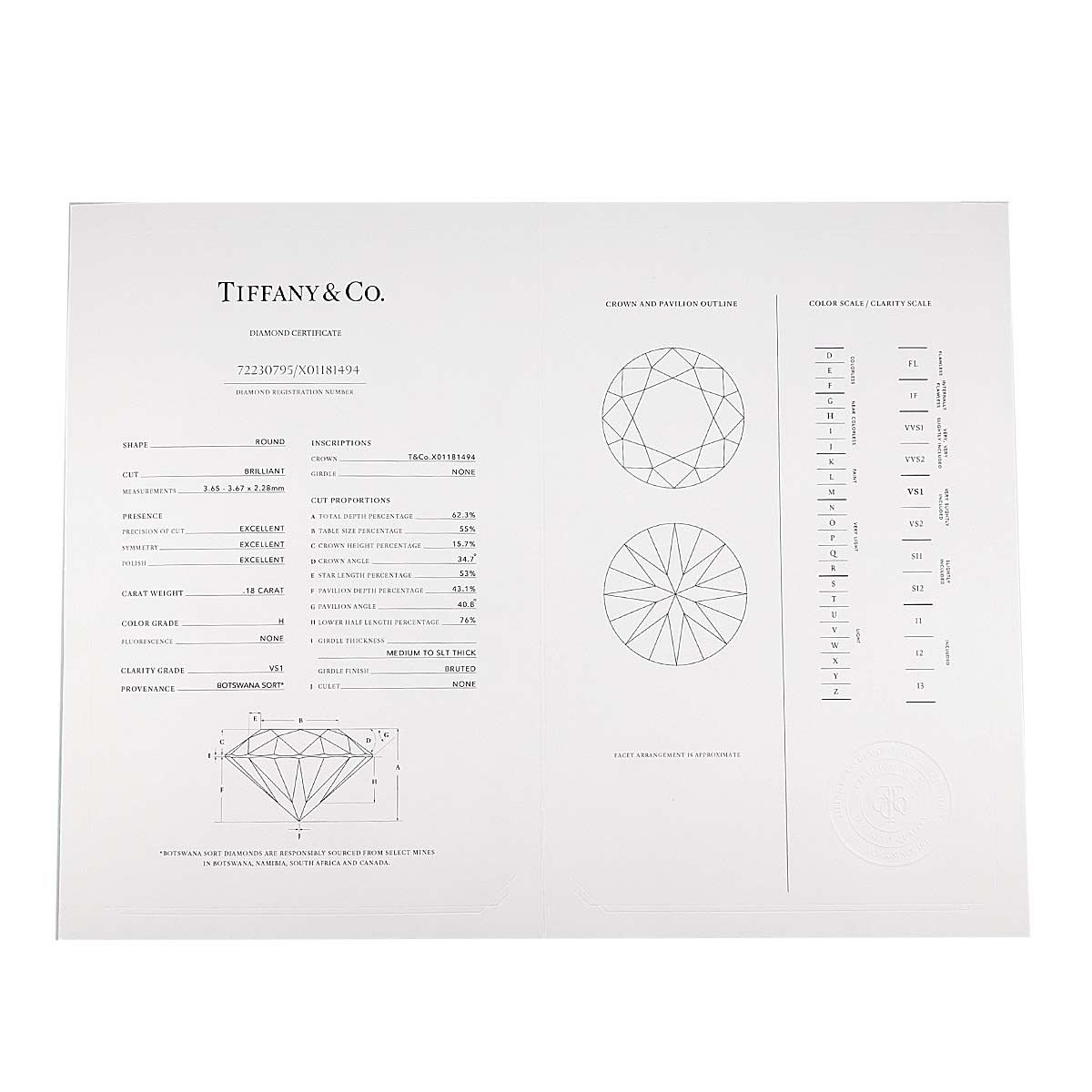 Diamond 0.18ctx2 H/VS1/3EX Earrings Pierced Pt