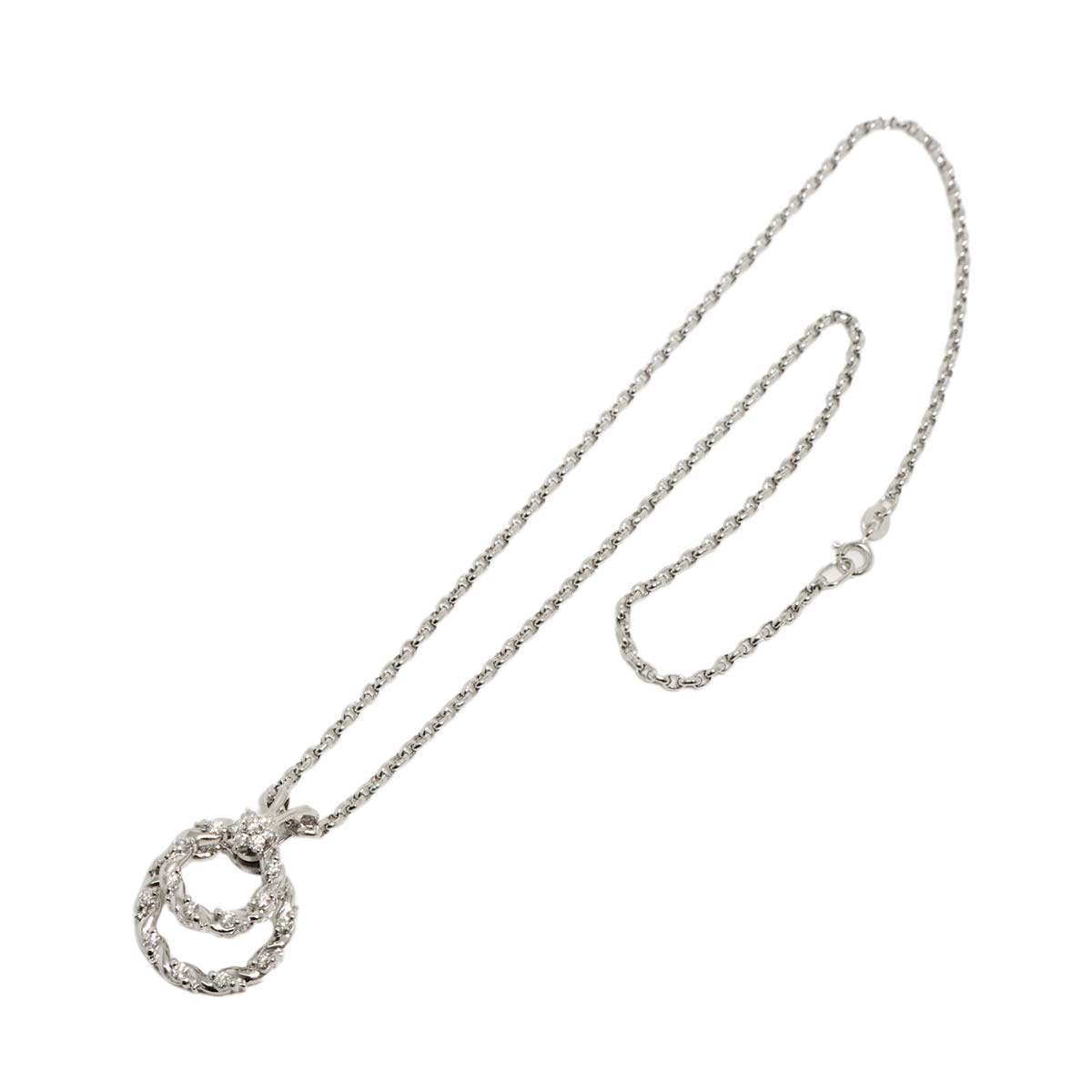 Diamond 0.71ct Necklace 18K White Gold 750