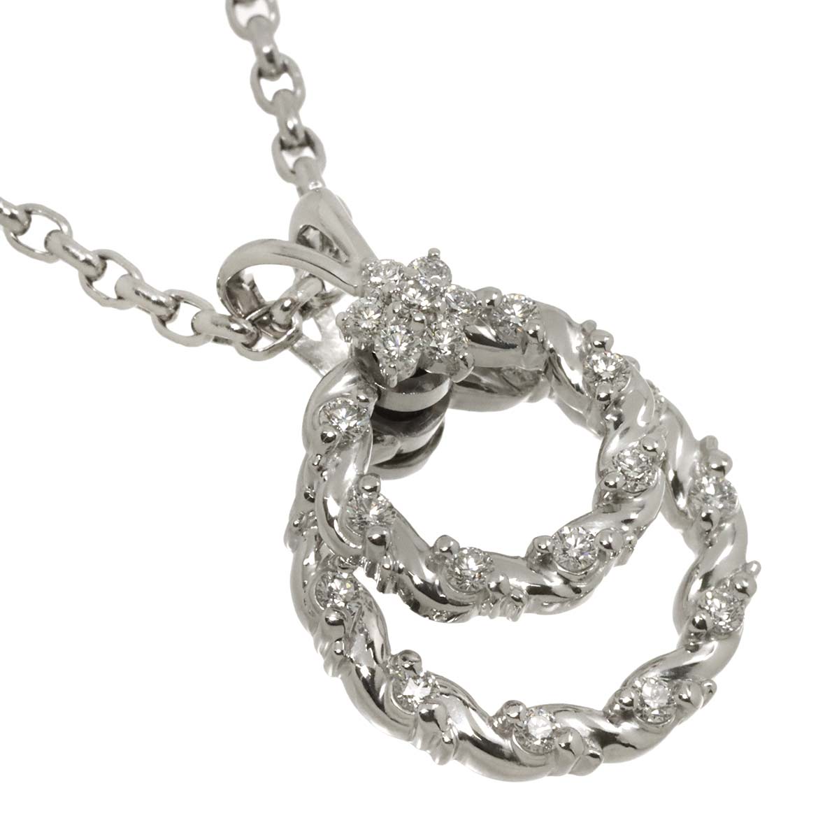 Diamond 0.71ct Necklace 18K White Gold 750