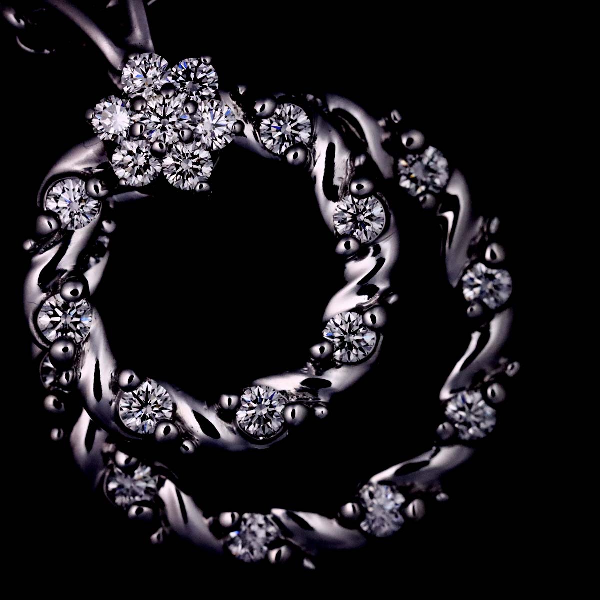 Diamond 0.71ct Necklace 18K White Gold 750